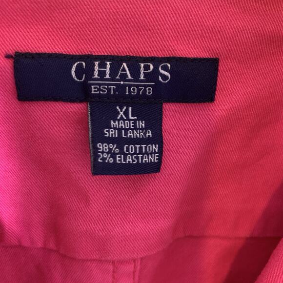 Chaps Jacket Womens Size XL Fuchsia Colorful Gold Button Front Collar 3/4 Sleeve - Picture 4 of 7